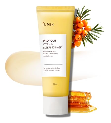 IUNIK Propolis Vitamin Glow Sleeping Mask - Deep Hydration & Nourishment for All Skin Types - 2.03oz