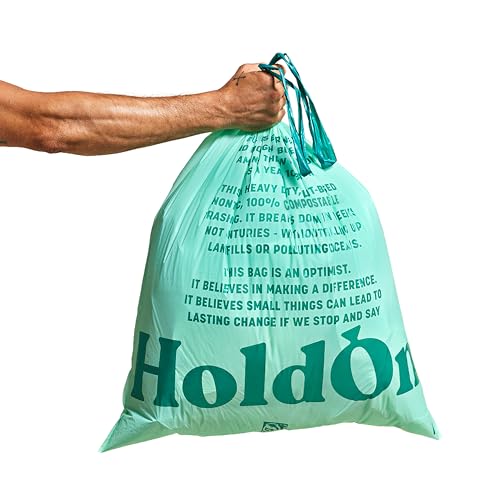 HoldOn Compost Bags - Heavy-Duty, BPI-Certified, Non-Toxic, 13 Gallon, 40 Count