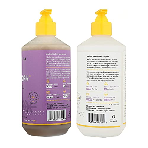 Alaffia EveryDay Shea Shampoo & Conditioner Set - Nourishing, Lavender Scent, 16 Fl Oz Each