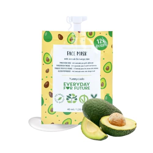 EVERYDAY FOR FUTURE Avocado Face Mask - Deep Hydration, Vegan & 99% Natural - 12 Uses