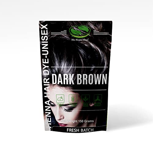 The Henna Guys Dark Brown Henna Hair Dye - Natural Color & Conditioning - 150g