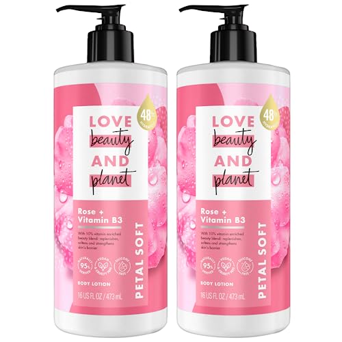 Love Beauty And Planet Body Lotion - 48-Hour Hydration, Rose Scent, 95% Naturally Derived - 16 Fl Oz