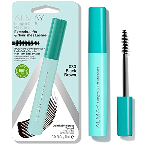 Almay Lengthening Mascara - Volume & Lift, Hypoallergenic, Plant-Based Bristles - 0.24 fl oz