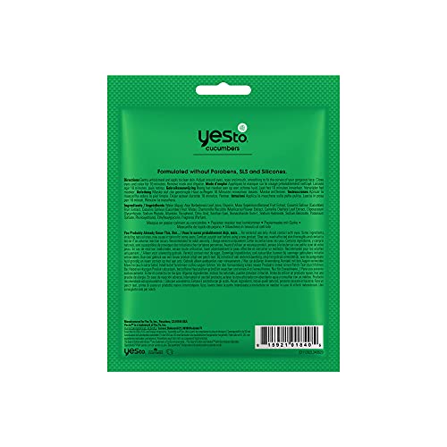 Yes To Cucumber Face Mask - Hydrates & Calms Sensitive Skin, Natural Ingredients - Pack of 3