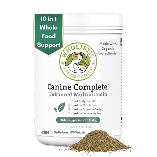 Wholistic Pet Organics Canine Complete Multivitamin - Supports Immune, Skin & Coat Health - 1 Lb