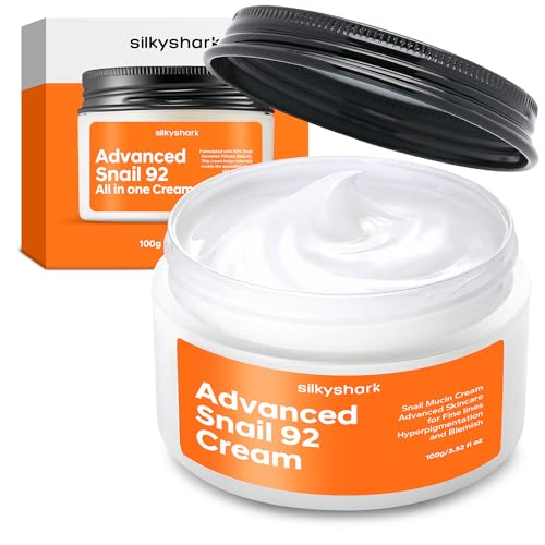 SilkyShark Moisturizer - Hydrating Snail Mucin for Fine Lines, Hypoallergenic - 3.52 Fl Oz