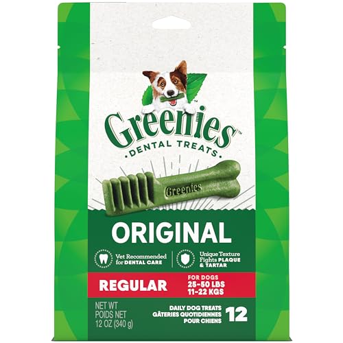 Greenies Original Dental Dog Treats - Natural Ingredients, Vet Recommended - 12 oz, 12 Treats