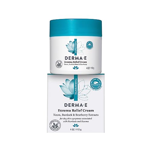 Derma E Eczema Relief Cream - Natural Itch & Dry Skin Relief, Moisturizing Botanicals - 4oz