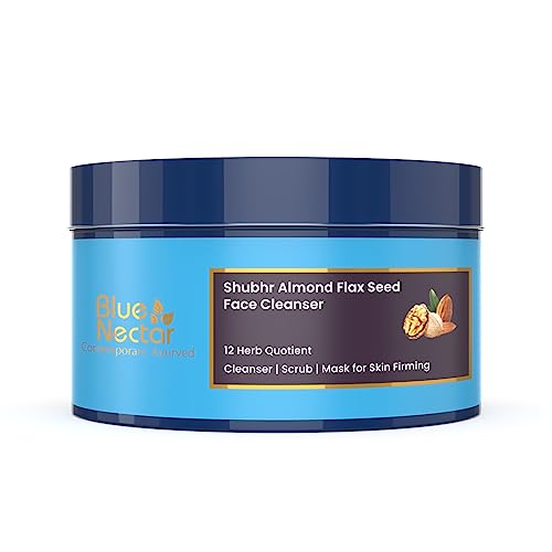 Blue Nectar Almond Face Mask - Anti-Aging, Natural Exfoliator with 12 Herbs - 100g