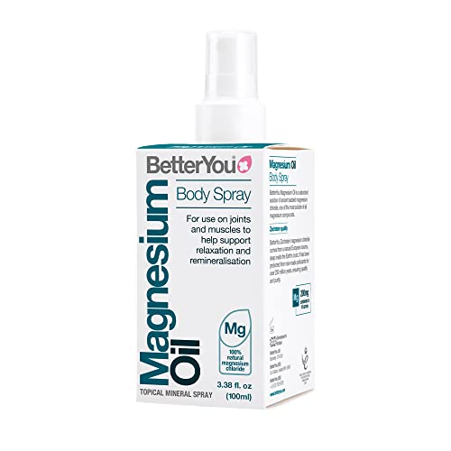 BetterYou Magnesium Oil Body Spray - Supports Muscle Recovery, Skin Calcium Absorption - 3.38 oz