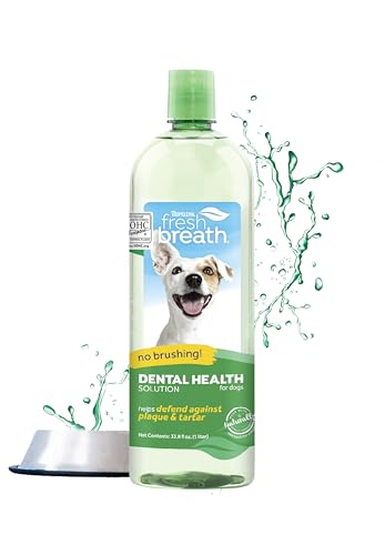 TropiClean Dog Oral Care - Freshens Breath, Reduces Plaque, VOHC Accepted - 33.8 oz