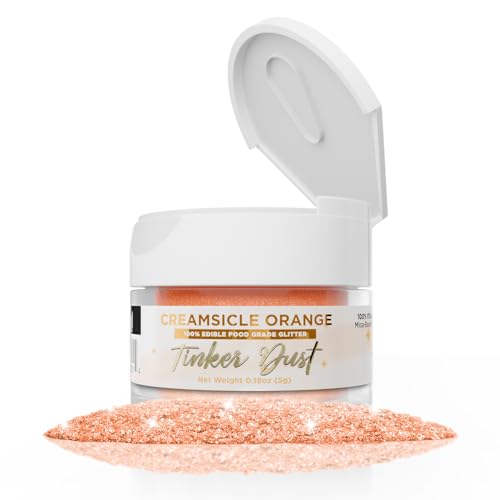 Bakell® Body Glitter - Edible Creamsicle Orange, Kosher Certified, Vegan - 5g for Cakes & Drinks