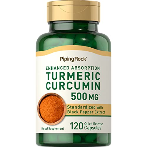 Piping Rock Curcumin Herbal Supplement - Supports Joint Health, Non-GMO, 500mg, 120 Capsules