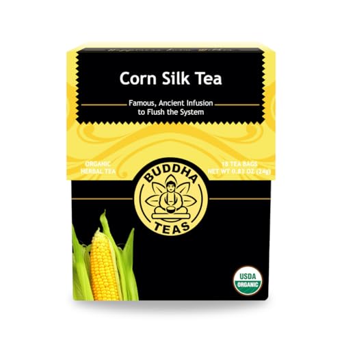 Buddha Teas Organic Corn Silk Tea - Antioxidant-Rich, Caffeine-Free Herbal Blend - 18 Tea Bags