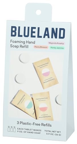 BLUELAND Foaming Hand Soap Tablets - Organic Certified, Cruelty-Free, 3 Tablets - 0.9 OZ Total