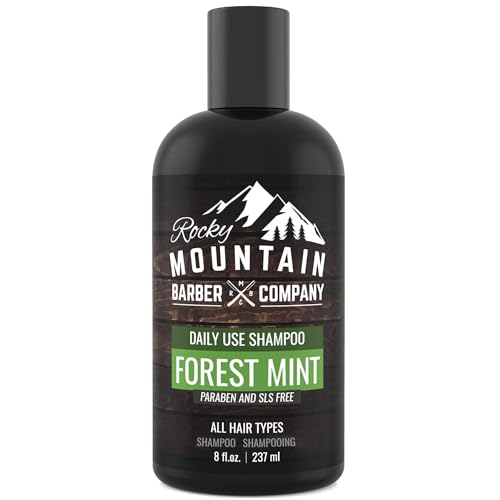 Rocky Mountain Barber Company Men's Shampoo - Tea Tree & Peppermint, Essential Oils - 12oz