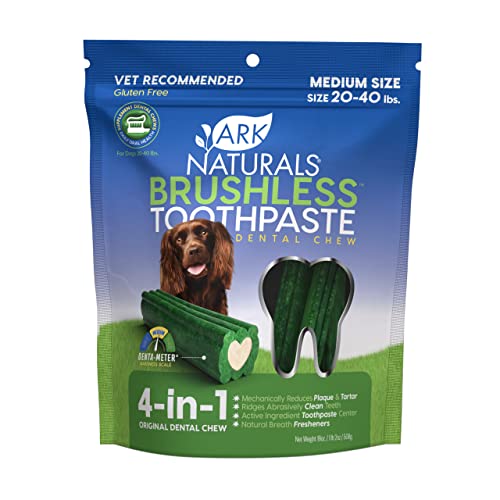 Ark Naturals Dog Dental Chews - Reduces Plaque & Tartar, Freshens Breath - 18oz for Medium Breeds