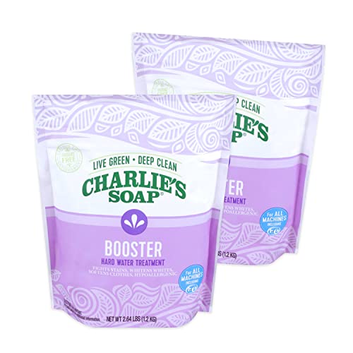 Charlie's Soap Laundry Booster - Enhances Cleaning Power, Odor & Stain Removal - 2.64 lbs, 2 Pack