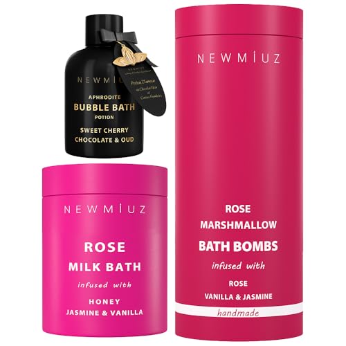New Miuz Luxury Bath & Body Gift Set - Vegan, Cruelty-Free, Sweet Cherry Chocolate & Oud - 3pcs
