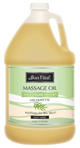 Bon Vital' Massage Oil - Hydrates Dry Skin, Soothes Muscles, Lightweight, Unscented - 1 Gal