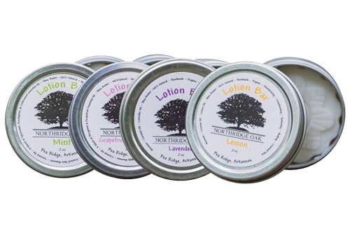 Northridge Oak Body Care Set - Deeply Hydrating, Organic Shea Butter Lotion Bars - 4 Scents