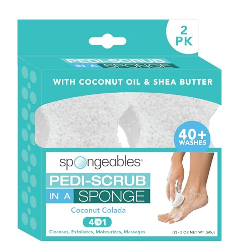 Spongeables Foot Care Set - Exfoliating & Hydrating, Coconut Colada Scent - 2 Count