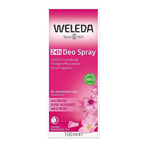 Weleda Wild Rose Deodorant Spray - 24H Odor Control, Dermatologically Tested - 3.4oz