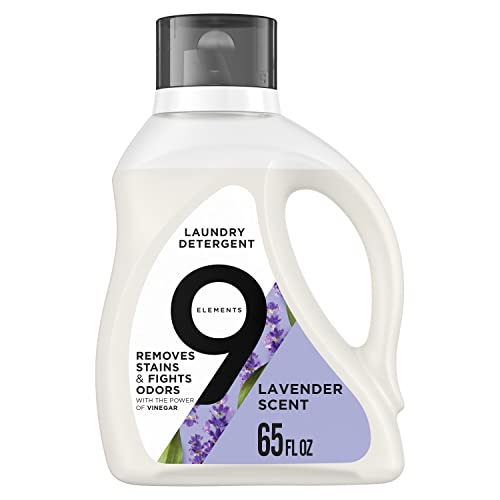 9 Elements Laundry Detergent - Vinegar-Powered Deep Clean, Lavender Scent, 65 Fl Oz