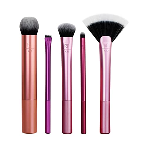 Real Techniques Makeup Brush Set - Flawless Application, Vegan & Cruelty-Free - 5 Piece Kit