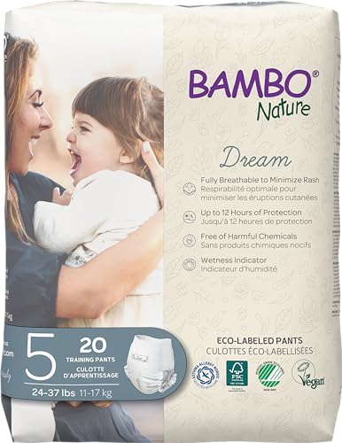 Bambo Nature Diaper Training Pants - Hypoallergenic, Chlorine-Free, Breathable - Size 5 (40 Count)