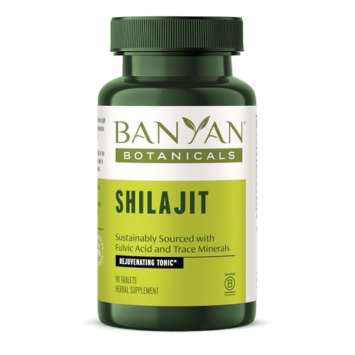 Banyan Botanicals Shilajit - Mineral-Rich Detox Support, Non-GMO Vegan - 90 Tablets