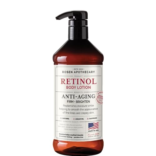 Rosen Apothecary Body Lotion - Firms Skin with Retinol & Caffeine, Boosts Collagen - 480ml