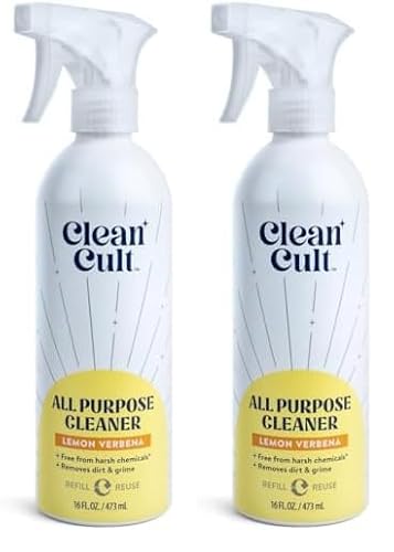 Cleancult All Purpose Cleaner - Biodegradable Formula, Refreshing Lemon Verbena - 16oz, 2 Pack