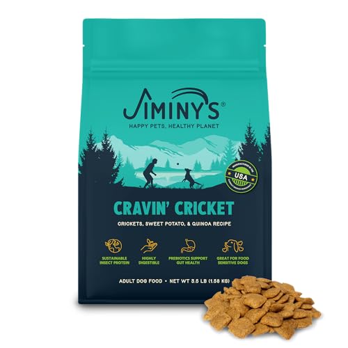 Jiminy's Cravin' Cricket Dry Dog Food - Hypoallergenic, Digestible Insect Protein - 3.5lb