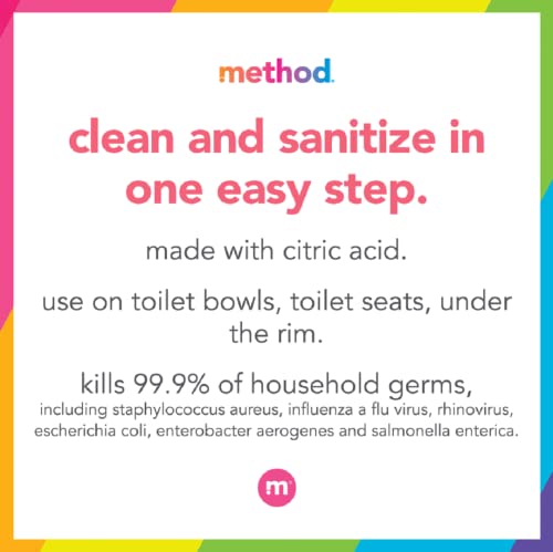 Method Toilet Bowl Cleaner - Kills 99.9% of Germs, Citric Acid Formula, Spearmint - 24 Fl Oz