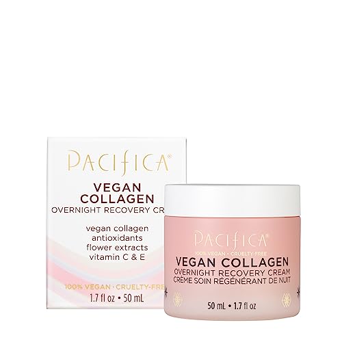 Pacifica Night Face Cream - Vegan Collagen Hydration, Anti-Aging Benefits - 2oz