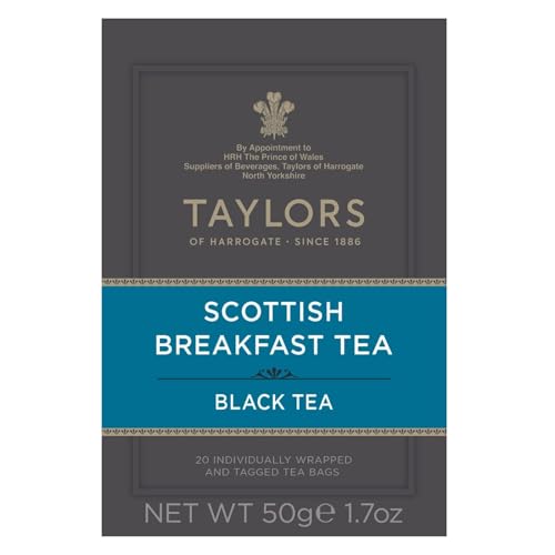 Taylors of Harrogate Scottish Breakfast Tea - Rich Flavor, Non-GMO, Ethical Tea Partner - 20 Teabags