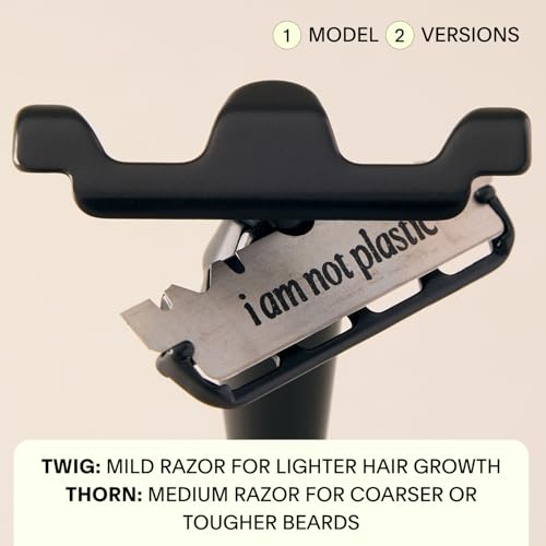 Leaf Shave Twig Razor - Precision Shaving for Sensitive Skin, All-Metal, Includes 5 Blades