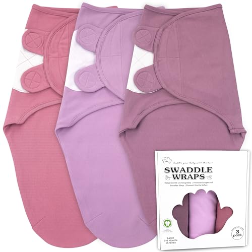 Bublo Baby Organic Swaddle 3-Pack - Cozy Comfort for Restful Sleep, Adjustable Size for 3-6 Months