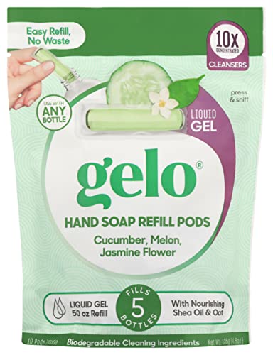 Gelo Hand Soap Refill Pods - Nourishing Cucumber & Melon, Biodegradable, 50oz