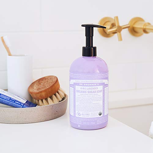 Dr. Bronner’s Organic Sugar Body Soap - Nourishes & Hydrates, Lavender Scent - 24oz