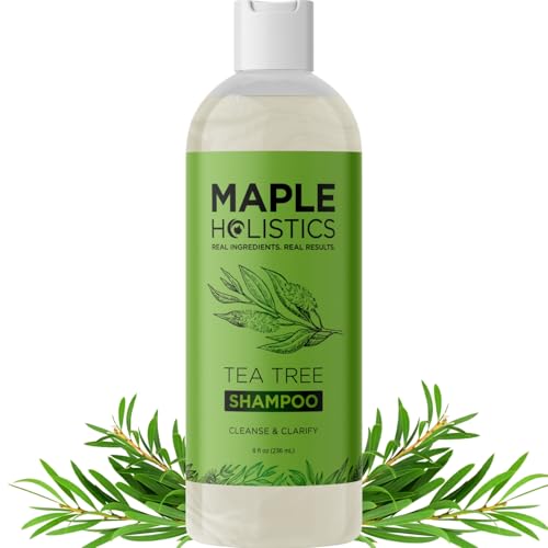 Maple Holistics Clarifying Shampoo - Tea Tree Oil for Oily Hair, Color Safe, Vegan - 8 Fl Oz