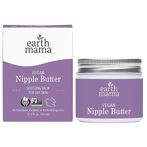 Earth Mama Vegan Nipple Butter - Soothes & Moisturizes, Non-GMO Verified - 2oz