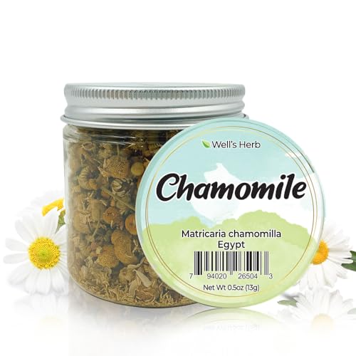 Well's Herb Dried Chamomile - Nourishing Herbal Supplement for DIY Hair & Skin Oil - 0.5 oz