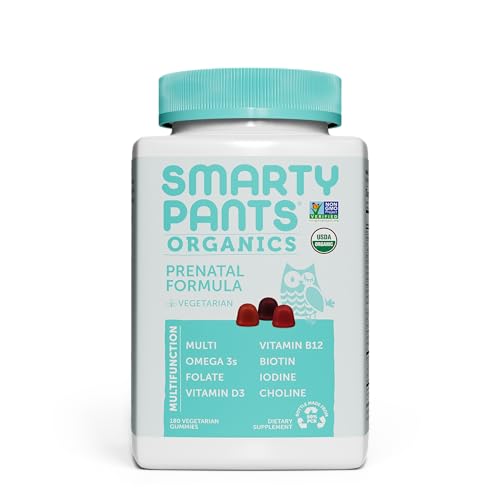 SmartyPants Organic Prenatal Multivitamin Gummies - Supports Fetal Development, 180 Count