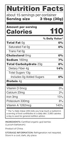 Navitas Naturals Organic Goji Berries - Antioxidant-Rich Superfood, 15 Servings - 16oz