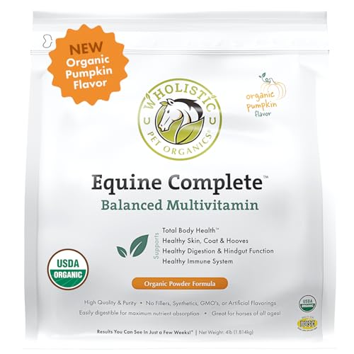 Wholistic Pet Organics Horse Multivitamin - Boosts Digestive Health, Organic Pumpkin Flavor - 4 lb