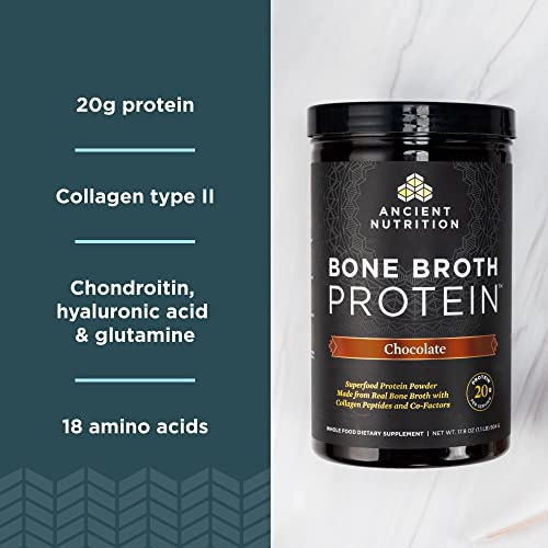 Ancient Nutrition Protein Powder - 20g Protein, Bone Broth Benefits, Gluten Free - 20 Servings