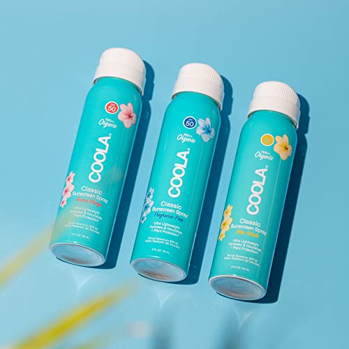 COOLA Organic Sunscreen SPF 50 Spray - Hydrating, Vegan, Guava Mango, 2oz, Dermatologist Tested