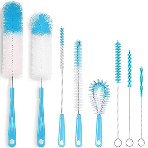 ALINK Bottle Cleaning Brush Set - Safe, Durable, Easy-Grip for Bottles & Straws - 8-Piece Set